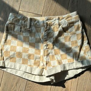 Checkered PAC Sun Size 26 Jean Shorts for Women